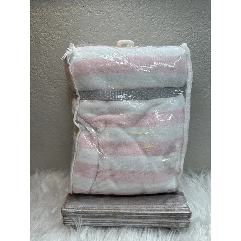 $25 🌙 Carters Just One You Baby Girl Baby Blanket Pink  Stripe Heart NEW